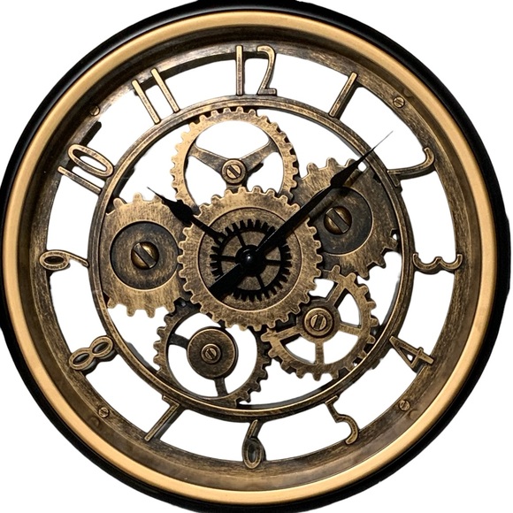 Steampunk Industrial Gear Wall Clock 3D Retro Rustic Vintage Decor Black Bronze - Picture 4 of 16
